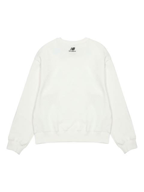 (WMNS) New Balance Logo Casual Sweatshirt 'White' 5CC37142-WT