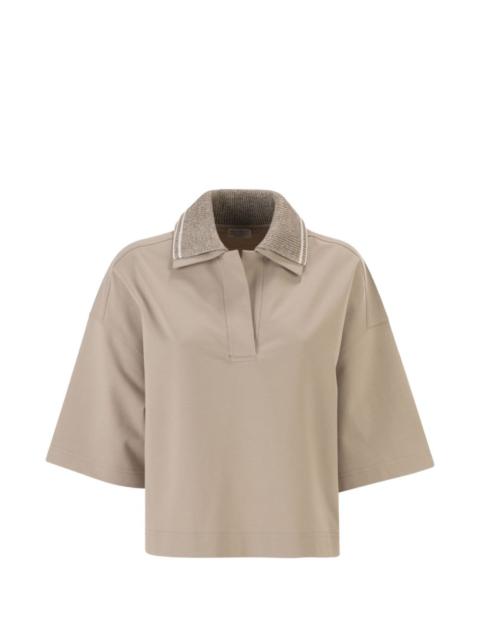 Techno Couture fleece polo top
