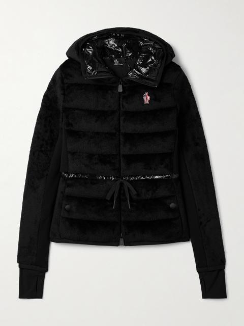 Hooded Quilted Fleece Down Jacket