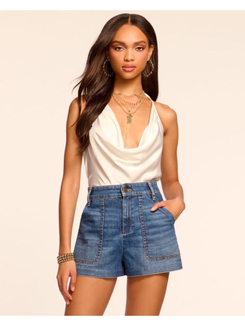Hilary High Waisted Denim Mini Short