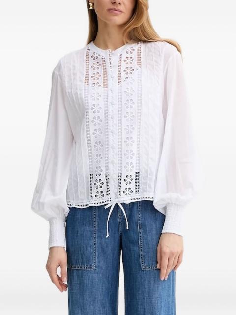 broderie-anglaise balloon-sleeve top