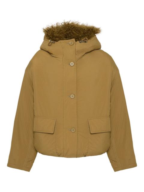 lambshearling-trimmed down jacket