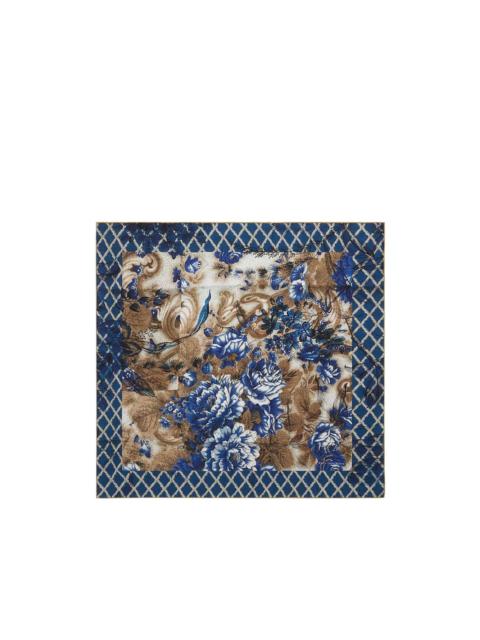 Aloeuw floral geometric silk scarf