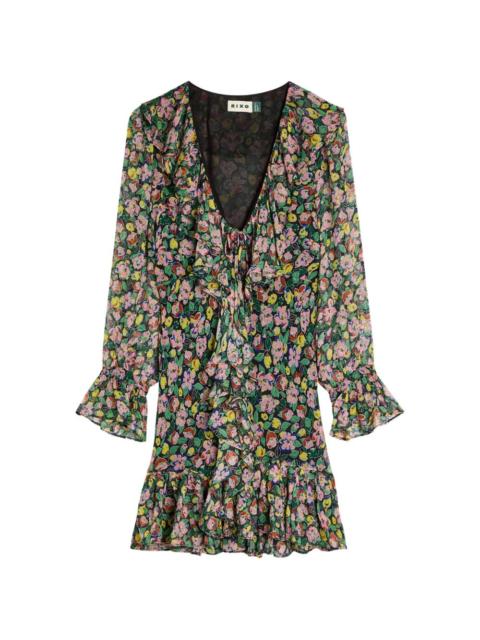 Shalyn ruffled floral-print mini dress