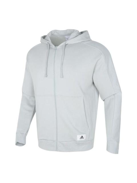 adidas Lounge French Terry Full Zip Parka Jackets 'White' IQ3425