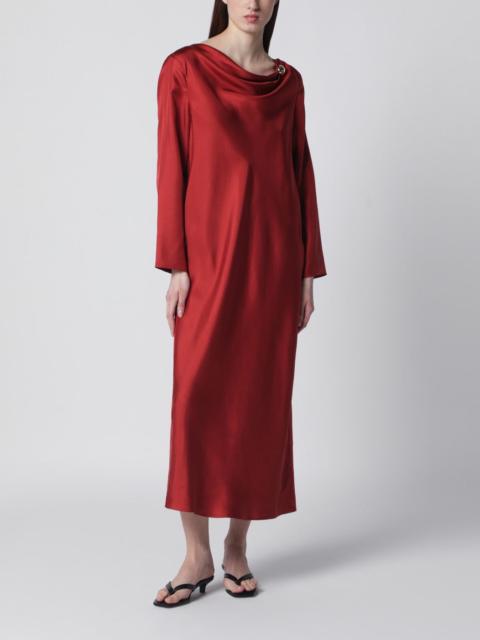 Zoya dress in red silk twill