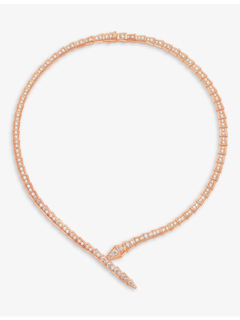 Serpenti Viper 18ct rose-gold and 5.26ct diamond necklace