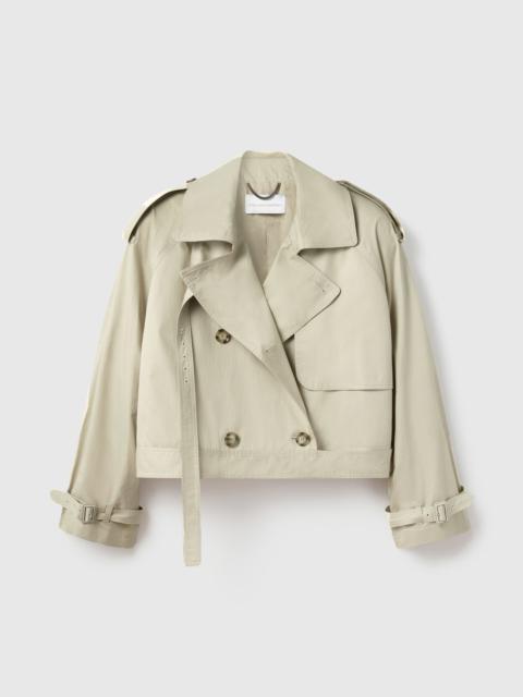 Cropped Belt Detail Trench Jacket