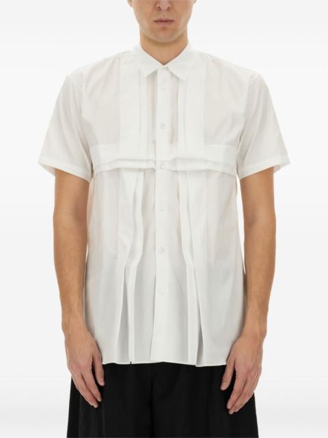 pleated-panel cotton shirt