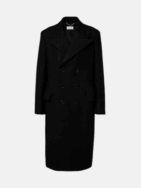 Double-breasted virgin wool coat