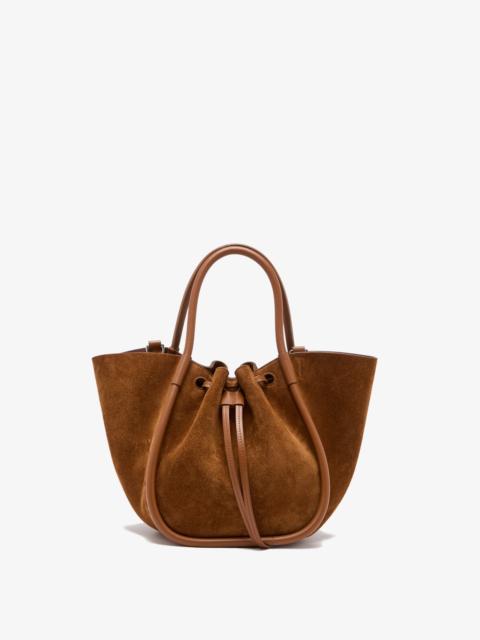 Small Ruched Tote in Soft Suede