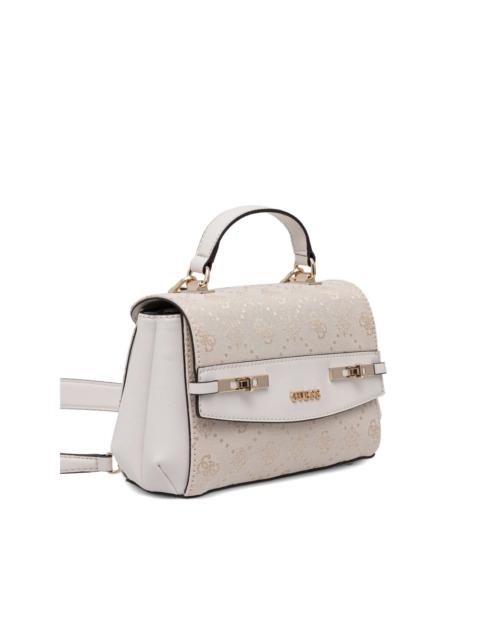 patterned top handle tote bag