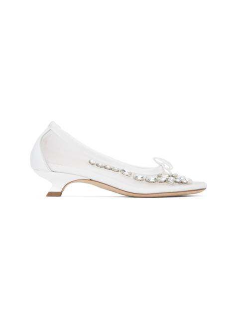 SSENSE Exclusive Bridal Capsule Embellished Flower Ballerina Heels
