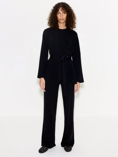 Max Belted Knit Cardigan In Black