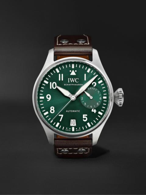 Big Pilot's Automatic 46.2mm Stainless Steel and Leather Watch, Ref. No. IW501015 Green