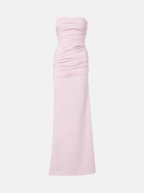 Intoxicate ruched strapless gown
