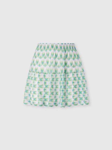 Mini skirt in floral-pattern viscose
