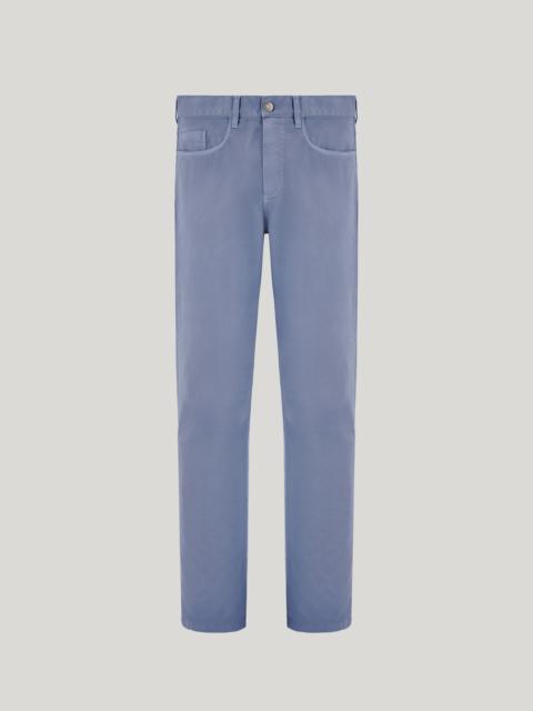AIR FORCE BLUE FIVE POCKET PANTS WITH A REGULAR FIT, MADE FROM COTTON MICROTWILL
