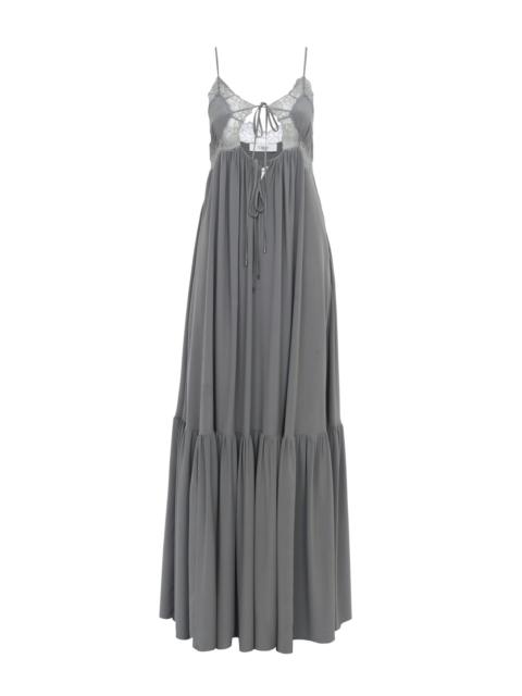SLEEVELESS LONG DRESS IN SILK CRÊPE DE CHINE