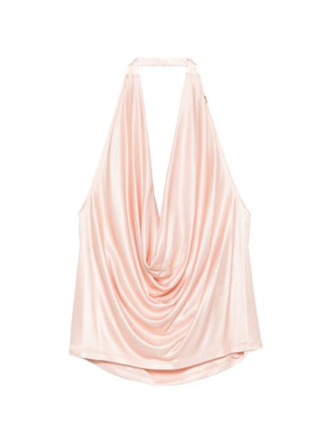 draped halterneck top