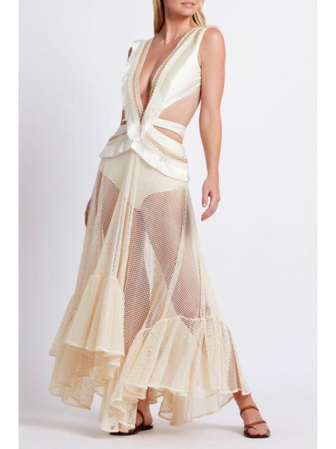 FRINGE NETTED BEACH DRESS