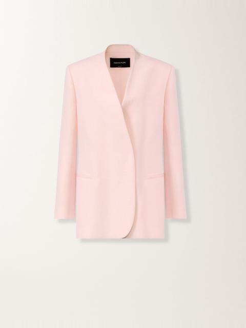 Long jacket in fluid linen and viscose