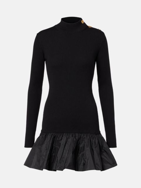 Ruffled wool minidress