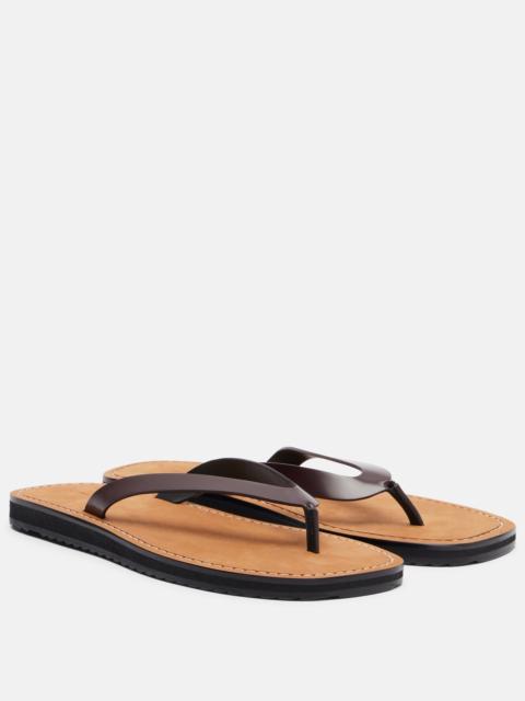 City leather thong sandals