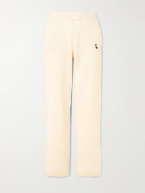 Embroidered Cashmere And Wool-blend Track Pants