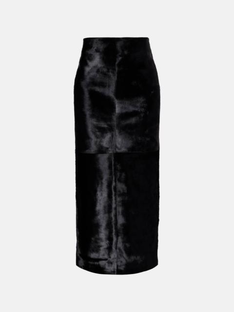 Elisse calf hair pencil skirt