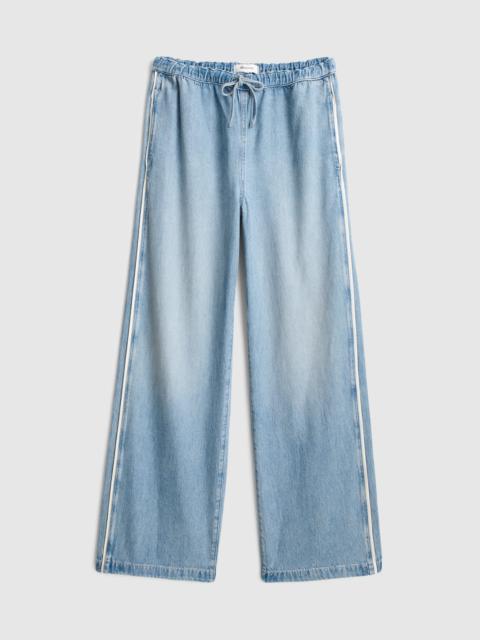 Pull-On Track Pants in Airy Denim