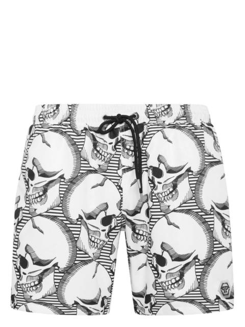 skull-print swim shorts