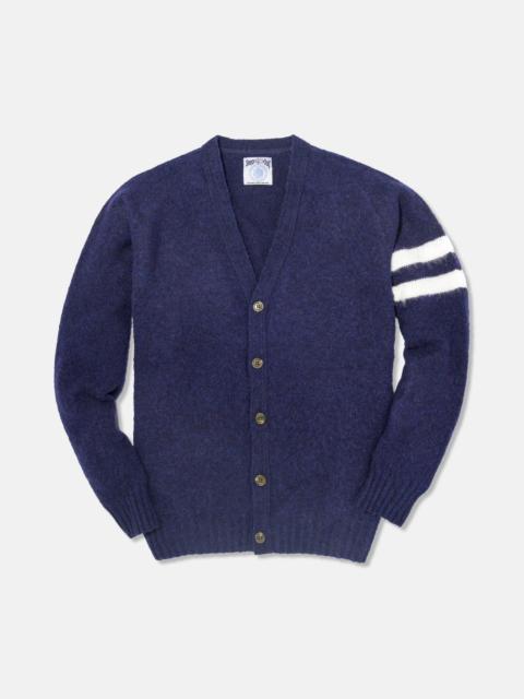 MADE-IN-SCOTLAND BLUE SHAGGY DOG UNIVERSITY CARDIGAN