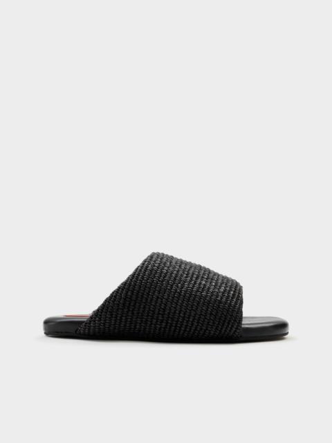 Raffia Bubble Slide In Black