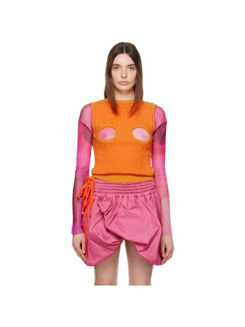Orange Cutout Vest