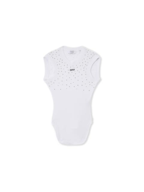 OW X Swarovski Ribbed Kat Top