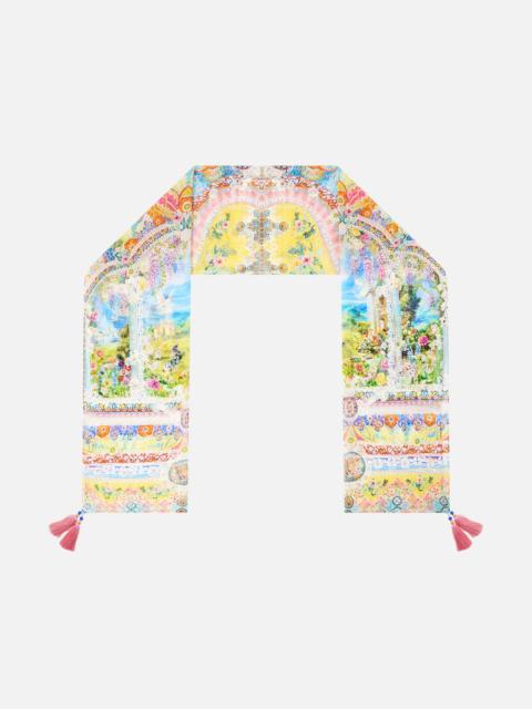 LONG SILK CRINKLE CHIFFON SCARF