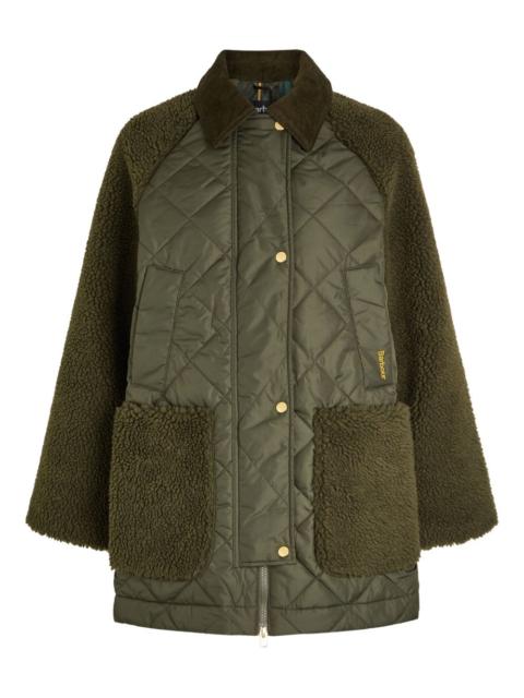 quilted teddy-effect puffer jacket