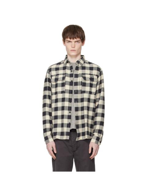 Black & Off-White Buffalo Check Twill Work Shirt