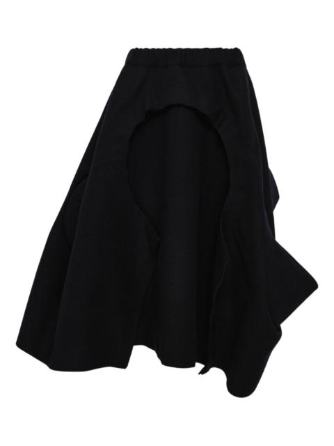 asymmetric-hem midi skirt