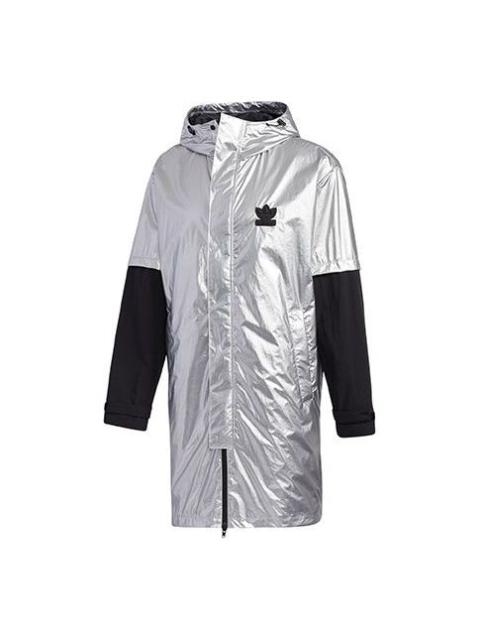adidas originals Liquid Metal Wb Sports Hooded Windbreaker Jacket Men's Silver GT7292