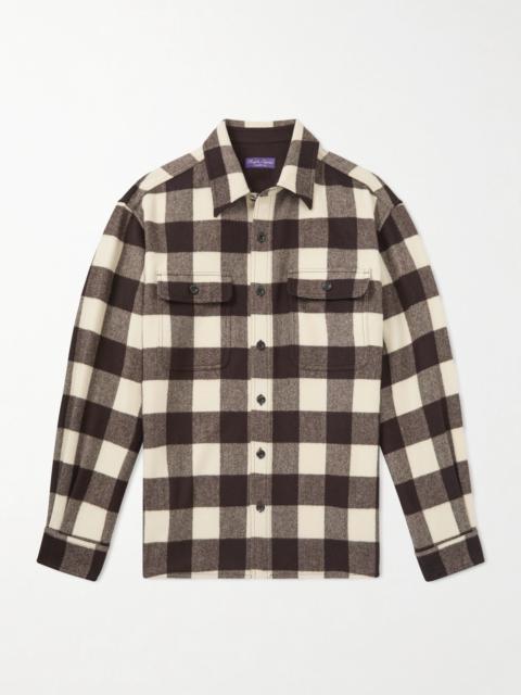 Gable Checked Wool Shirt Brown