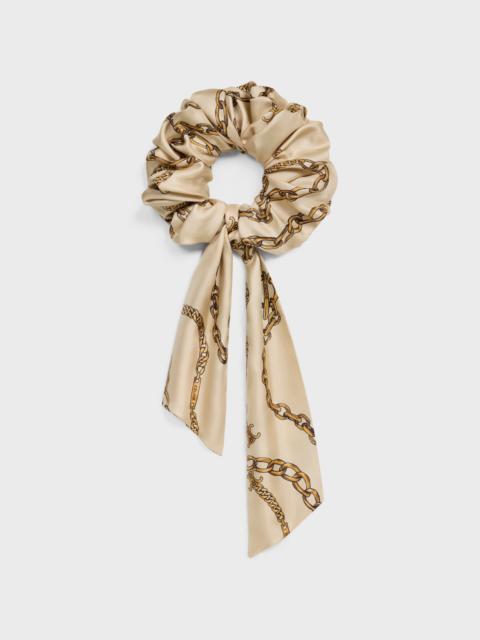 Celine Chains Bow Scrunchy in Silk