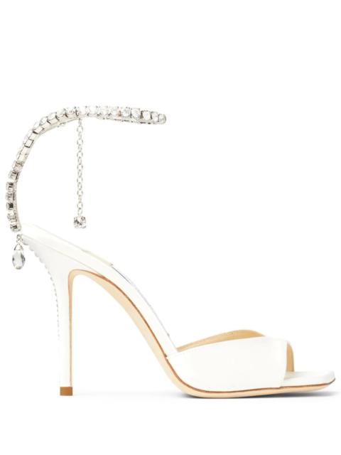 Jimmy Choo Saeda 100mm Crystal-strap Sandals
