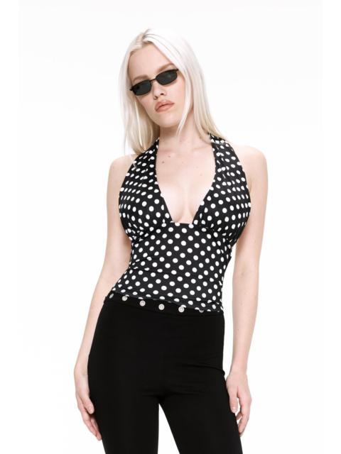 MATHILDE TOP - BLACK AND WHITE POLKA DOT