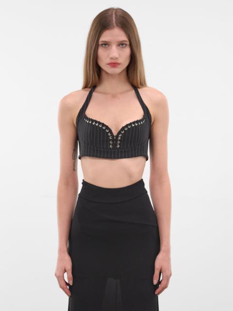 Robin Black Wool Pinstripe Bra