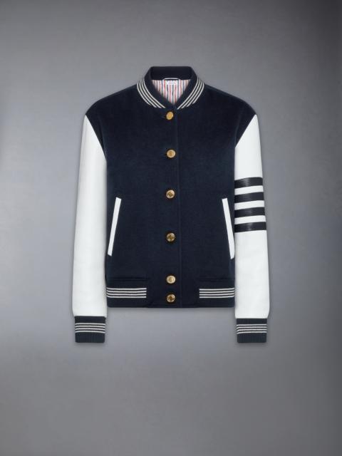 CASHMERE AND LEATHER BROWNE 65 VARSITY JACKET