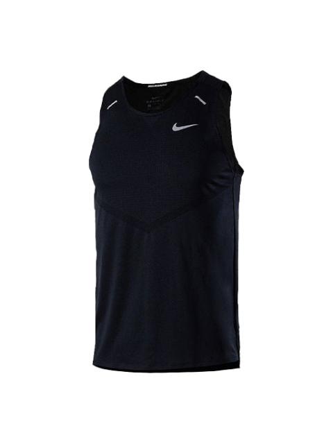 Nike Dri-FIT Rise 365 Reflective Logo Printing Running Sports Vest Black CZ9180-010