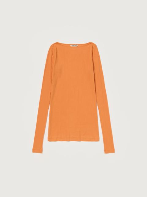 SUPER HIGH GAUGE SHEER RIB BOAT NECK L/S TEE
