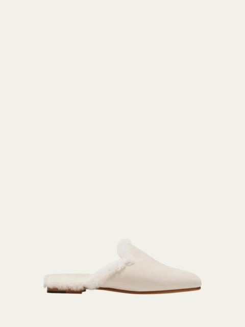 Mariamu Suede Shearling Slipper Mules